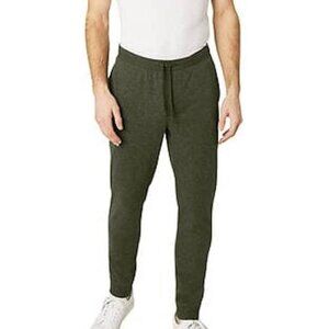 New Weatherproof Vintage Men's French Terry Slim Tapered Olive Jogger Pant, sz L